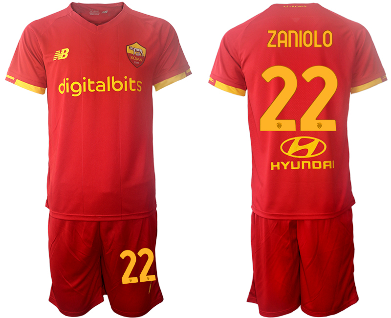 Men 2021-2022 Club AS Roma home red #22 Soccer Jersey
